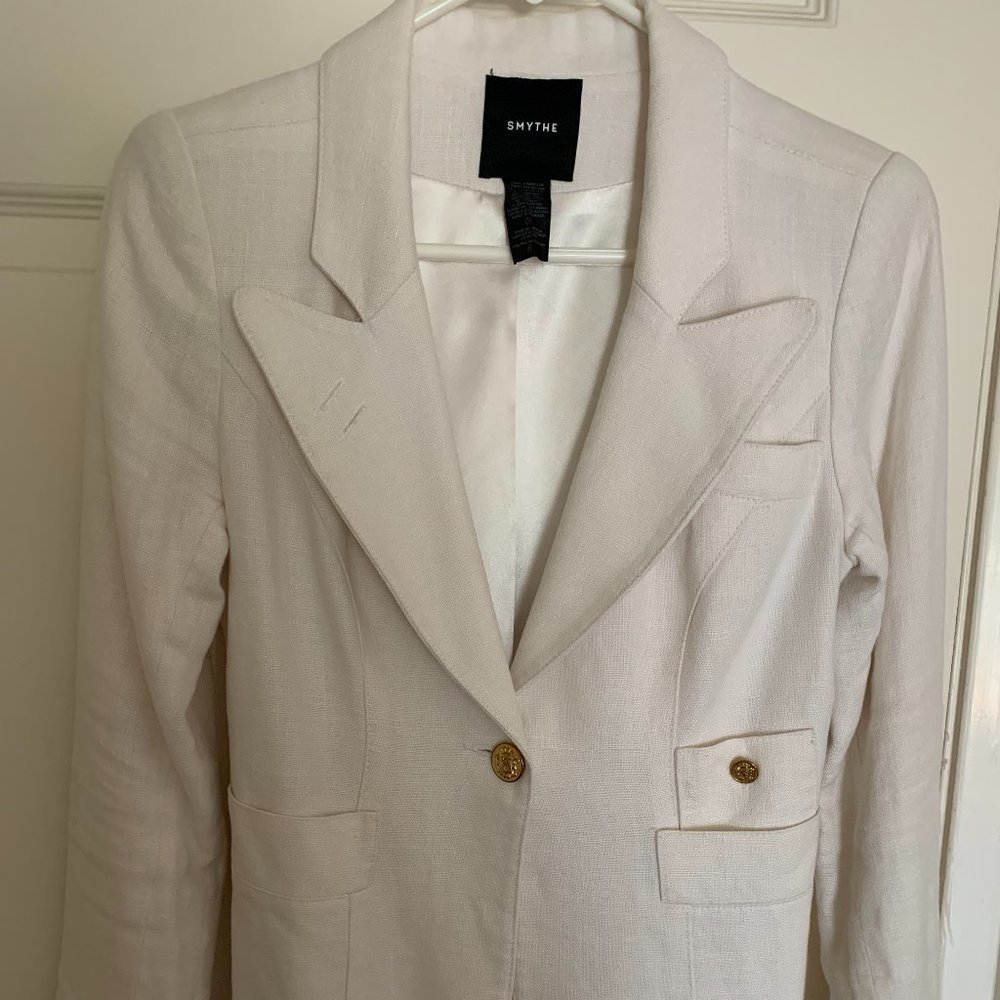Smythe Button-Up Linen Blazer